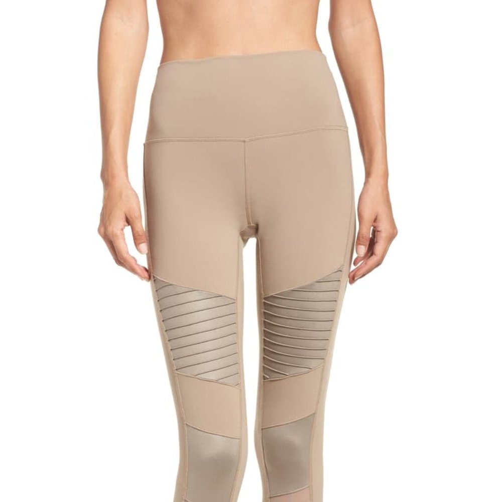 Alo Full Length Moto Legging in Gravel